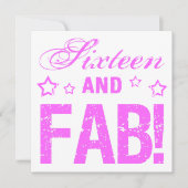 Fabulous 16th Birthday Kaart (Voorkant)