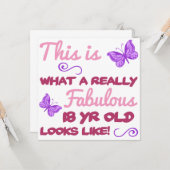 Fabulous 18th Birthday Kaart (Voorkant / Achterkant in situ)