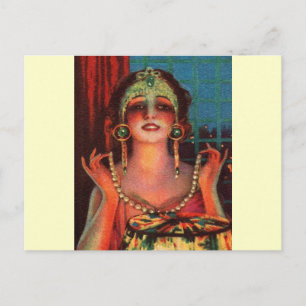 Fabulous 1920 Flapper Era Showgirl Briefkaart