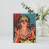 Fabulous 1920 Flapper Era Showgirl Briefkaart (Staand voorkant)
