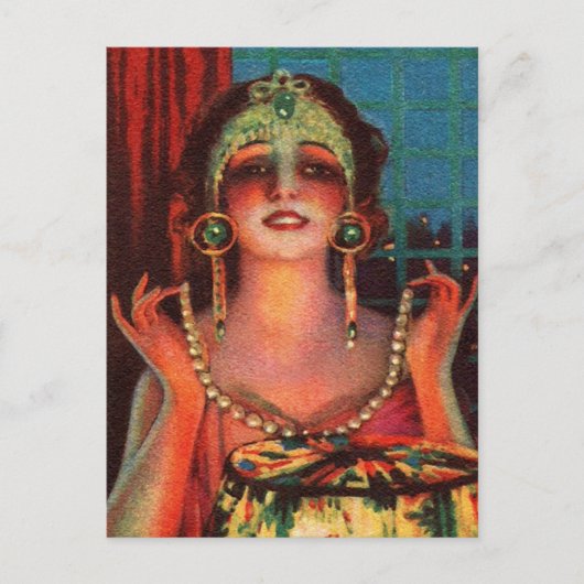 Fabulous 1920 Flapper Era Showgirl Briefkaart (Voorkant)