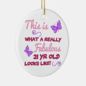 Fabulous 21st Birthday Keramisch Ornament (Rechts)