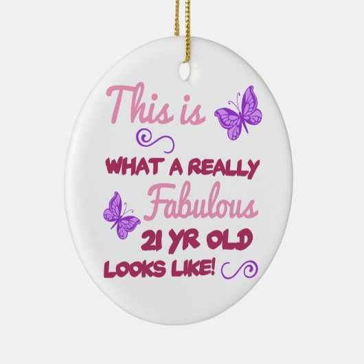 Fabulous 21st Birthday Keramisch Ornament (Rechts)