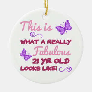 Fabulous 21st Birthday Keramisch Ornament