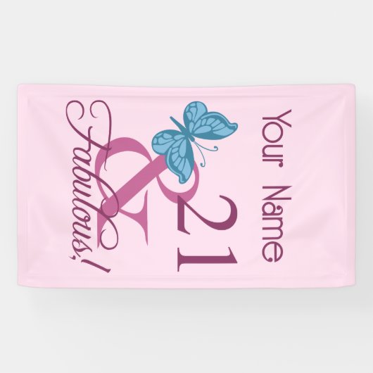 Fabulous 21st Birthday Spandoek (Horizontaal)