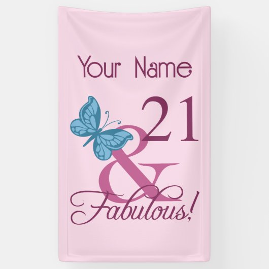 Fabulous 21st Birthday Spandoek (Verticaal)