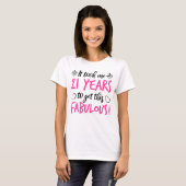 Fabulous 21st Birthday T-shirt (Voorkant volledig)