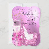 Fabulous 21st Shimmer Light Pink Heels Birthday 2 Kaart (Voorkant)