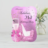 Fabulous 21st Shimmer Light Pink Heels Birthday 2 Kaart (Staand voorkant)