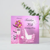 Fabulous 21st Shimmer Light Pink Heels Birthday 2 Kaart (Staand voorkant)