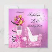 Fabulous 21st Shimmer Light Pink Heels Birthday 2 Kaart (Voorkant)