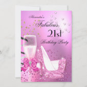 Fabulous 21st Shimmer Light Pink Heels Birthday 2 Kaart (Voorkant)