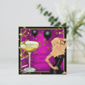 Fabulous 30 30th Pink Gold Black Birthday Party Kaart (Staand voorkant)