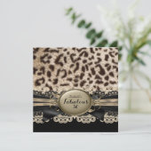 Fabulous 30 Beige Brown Black Leopard Birthday Kaart (Staand voorkant)