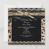 Fabulous 30 Beige Brown Black Leopard Birthday Kaart (Achterkant)