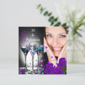 Fabulous 30 Blauwgroen Paarse Rozen op zaterdag Fo Kaart (Staand voorkant)