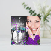 Fabulous 30 Blauwgroen Paarse Rozen op zaterdag Fo Kaart (Staand voorkant)