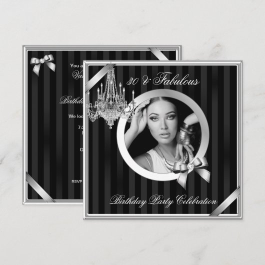 Fabulous 30 Elegant Chandelier Silver Black Foto Kaart (Voorkant / Achterkant)