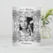 Fabulous 30 Elegant Diamond Gem Silver White Foto Kaart (Staand voorkant)