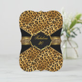 Fabulous 30 Gold Black Leopard 30th Birthday 2 Kaart (Staand voorkant)