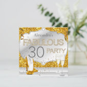 Fabulous 30 Gold Glitter Glamour Birthday Party Kaart (Staand voorkant)