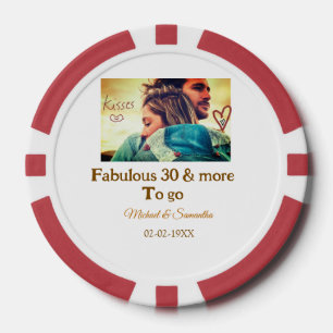 Fabulous 30 jaar jubileum voeg naam foto datum poker chips