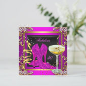 Fabulous 30 Pink Gold Birthday Party Kaart (Staand voorkant)