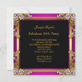 Fabulous 30 Plum roze Gold Birthday Party Kaart (Achterkant)
