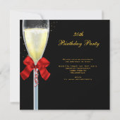 Fabulous 30 Red Gold Black Birthday Party Kaart (Achterkant)