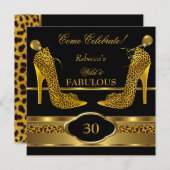 Fabulous 30 Wild Leopard Gold Cheetah High Heels 2 Kaart (Voorkant / Achterkant)