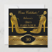 Fabulous 30 Wild Leopard Gold Cheetah High Heels 2 Kaart (Voorkant)