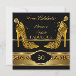 Fabulous 30 Wild Leopard Gold Cheetah High Heels 2 Kaart