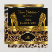 Fabulous 30 Wild Leopard Gold Cheetah High Heels 2 Kaart (Voorkant / Achterkant)