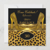 Fabulous 30 Wild Leopard Gold Cheetah High Heels Kaart (Voorkant)