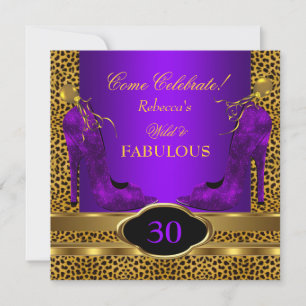 Fabulous 30 Wild Leopard Paarse Cheetah Heels Kaart