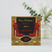 Fabulous 30 Wild Leopard Red Cheetah Heels Kaart (Staand voorkant)