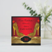 Fabulous 30 Wild Leopard Red Cheetah High Heels Kaart (Staand voorkant)