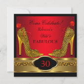 Fabulous 30 Wild Leopard Red Cheetah High Heels Kaart (Voorkant)
