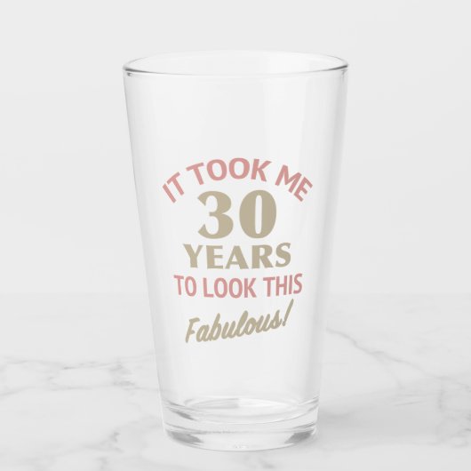 Fabulous 30th Birthday Glas (Voorkant)