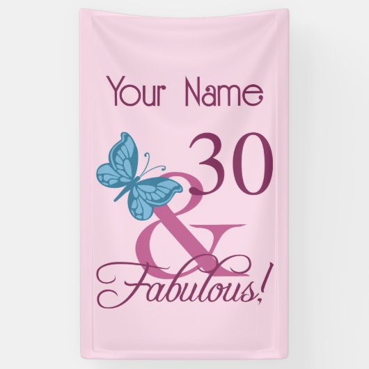 Fabulous 30th Birthday Spandoek (Verticaal)