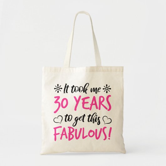 Fabulous 30th Birthday Tote Bag (Voorkant)