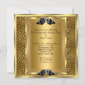 Fabulous 40 Birthday Party Gold Wild Leopard Shoes Kaart (Achterkant)