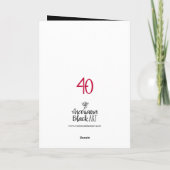 Fabulous 40 black red Thank You Card Bedankkaart (Achterkant)