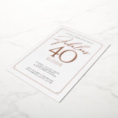 Fabulous 40 Elegant 40th Birthday Folie Invitation Folie Uitnodiging (Gedraaid)