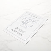 Fabulous 40 Elegant 40th Birthday Folie Invitation Folie Uitnodiging (Gedraaid)