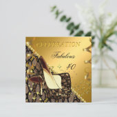 Fabulous 40 Exotic Gold Brown Heels Birthday Kaart (Staand voorkant)
