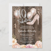 Fabulous 40  Floral Modern 40th Birthday Kaart (Voorkant)