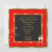 Fabulous 40 Foto Red Gold Champagne Heels Kaart (Achterkant)