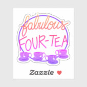 Fabulous 40 Four-tea Verjaardag Sticker (Vel)