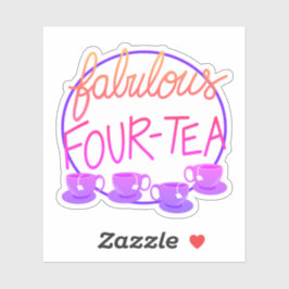 Fabulous 40 Four-tea Verjaardag Sticker